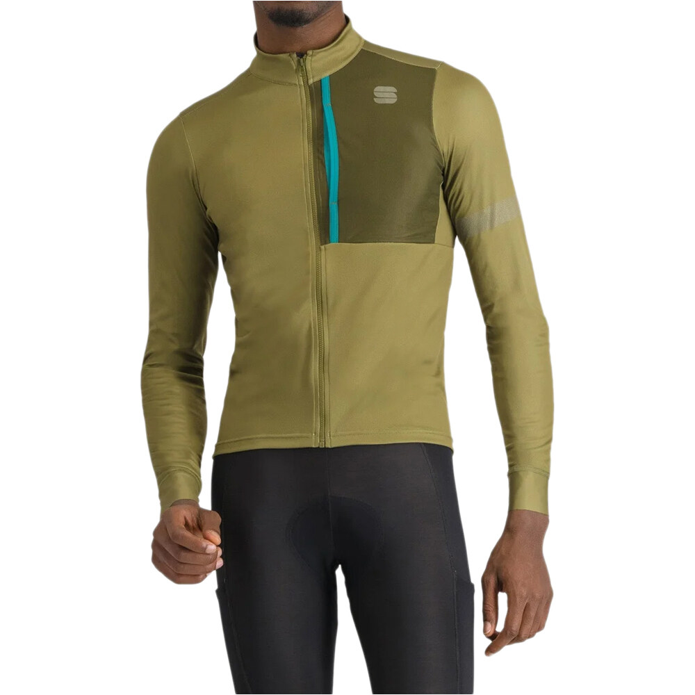 Supergiara maillot manga larga hombre Verde (M)