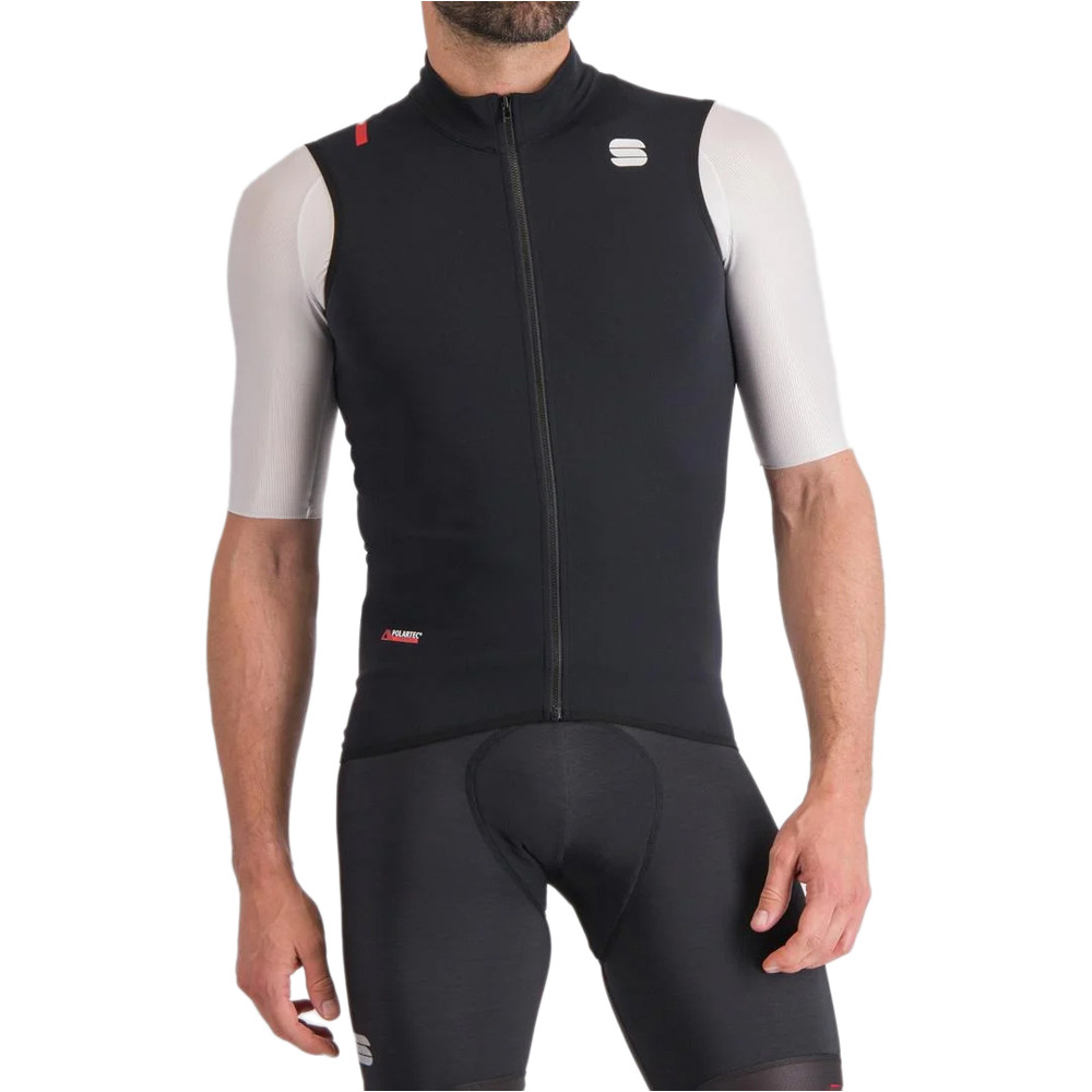 Fiandre pro chaleco ciclismo cortavientos Negro