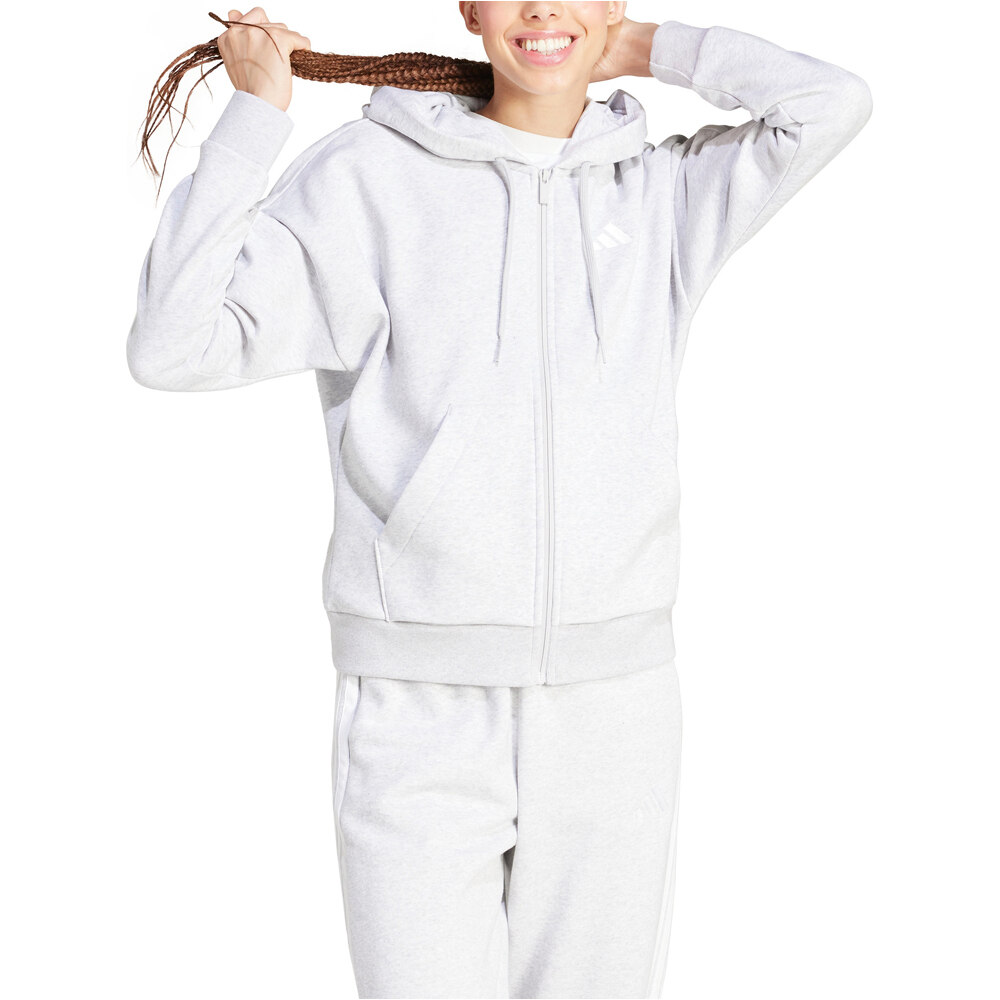 Essentials 3 stripes sudadera mujer Gris (M)
