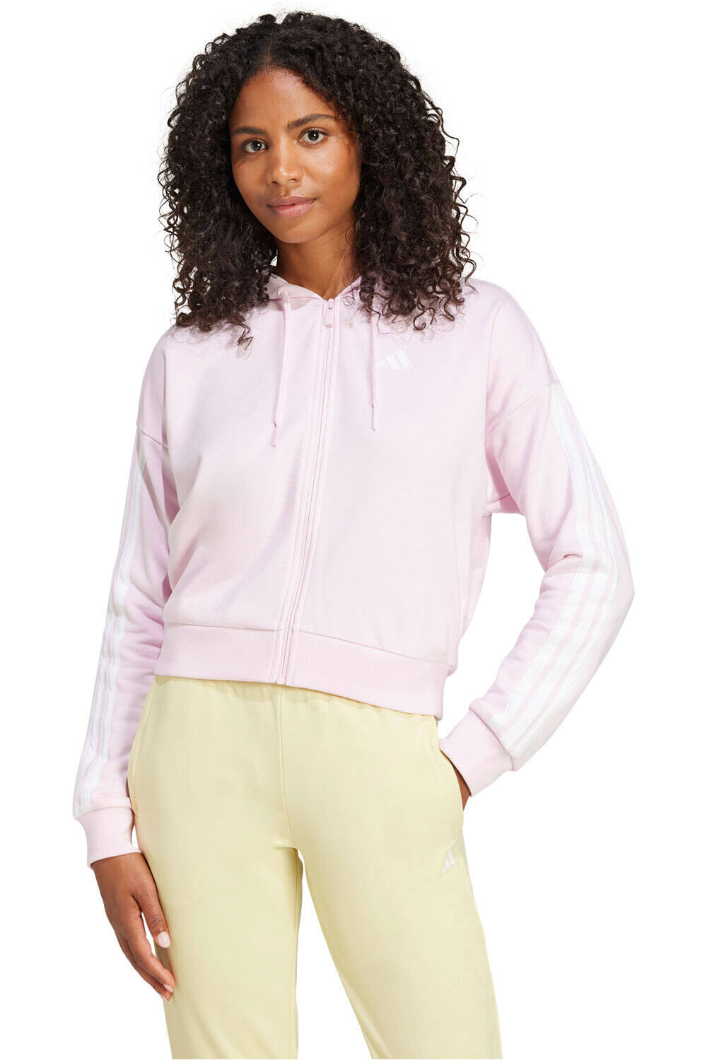 Essentials 3 stripes sudadera mujer Rosa (L)
