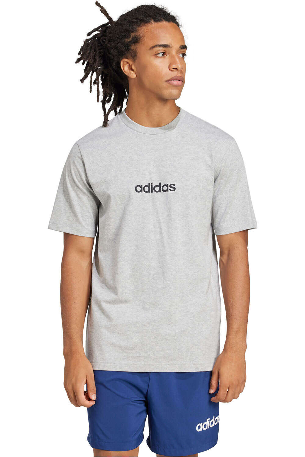 Essentials linear camiseta manga corta hombre Gris (XL)