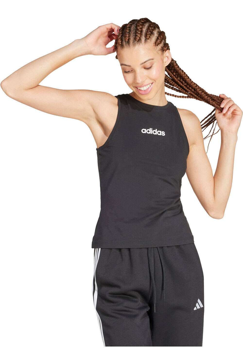 Essentials linear camiseta tirantes mujer Negro (S)