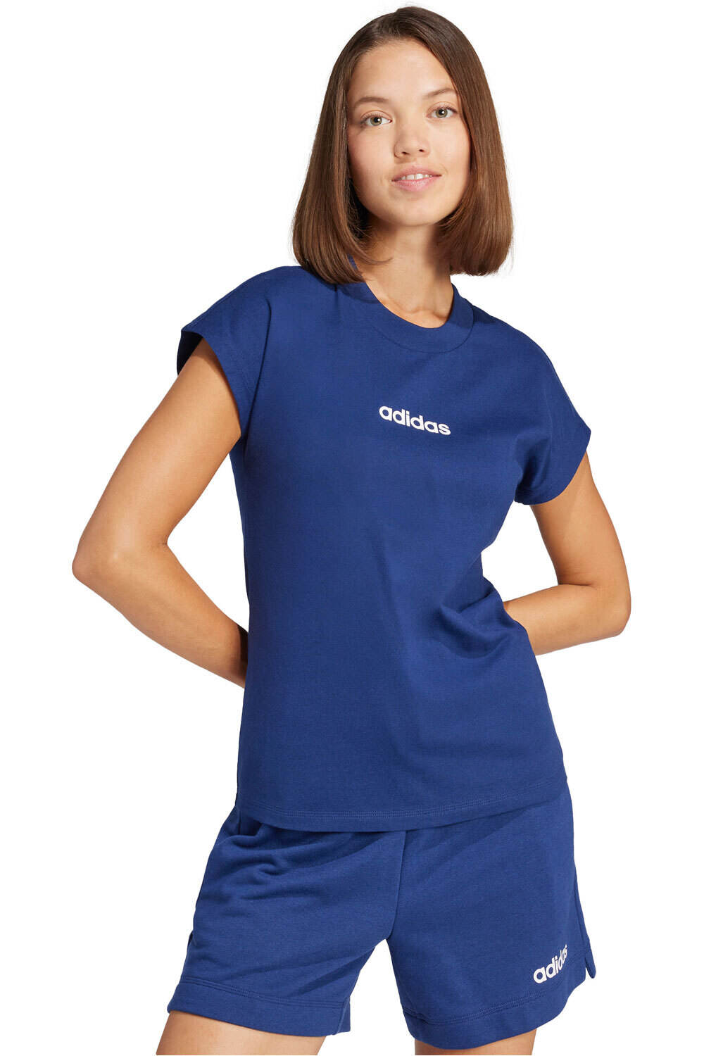 Essentials linear camiseta manga corta mujer Azul (M)