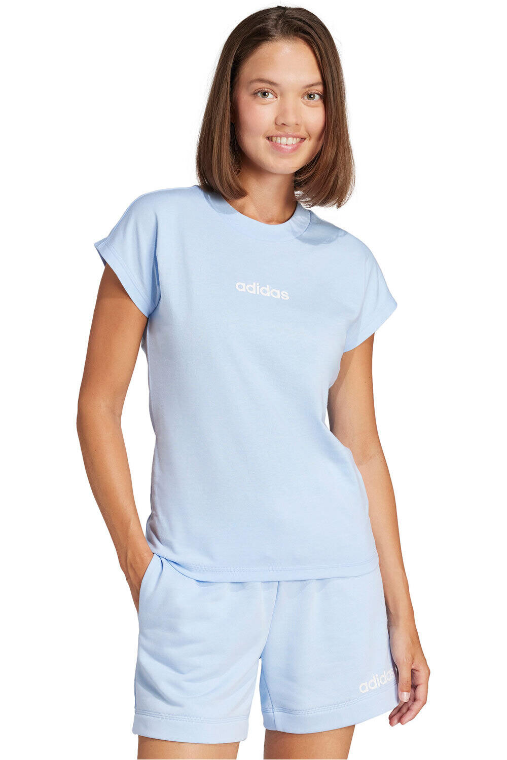 Essentials linear camiseta manga corta mujer Azul (XS)