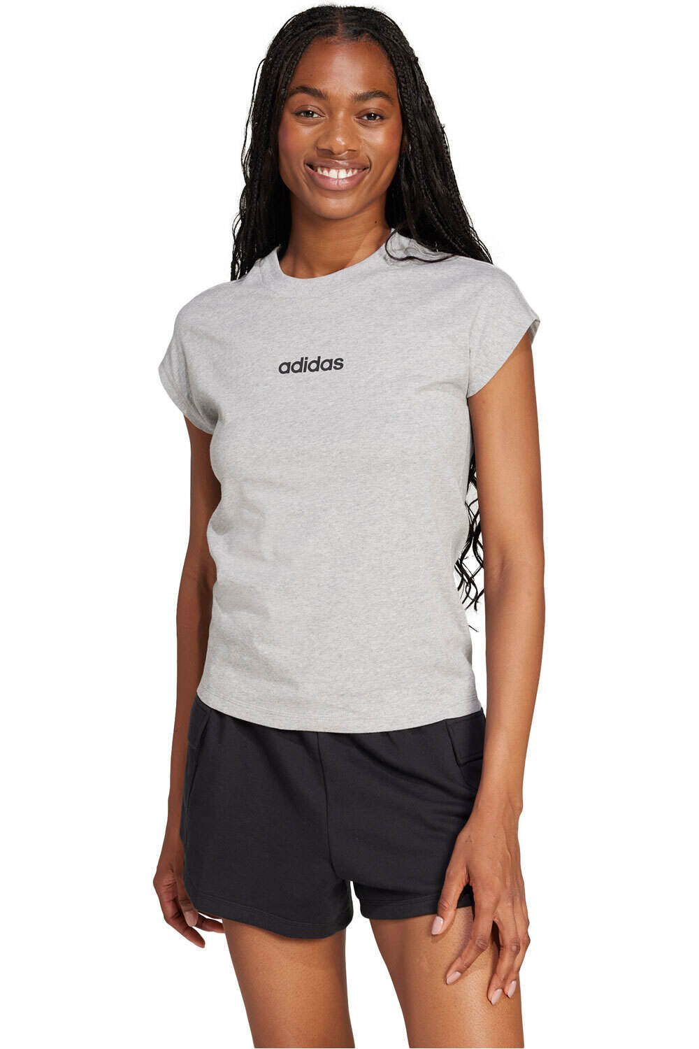 Essentials linear camiseta manga corta mujer Gris (XL)