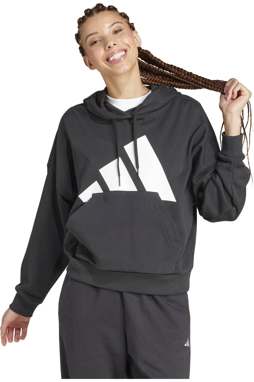 Essentials big logo sudadera mujer Negro (M)
