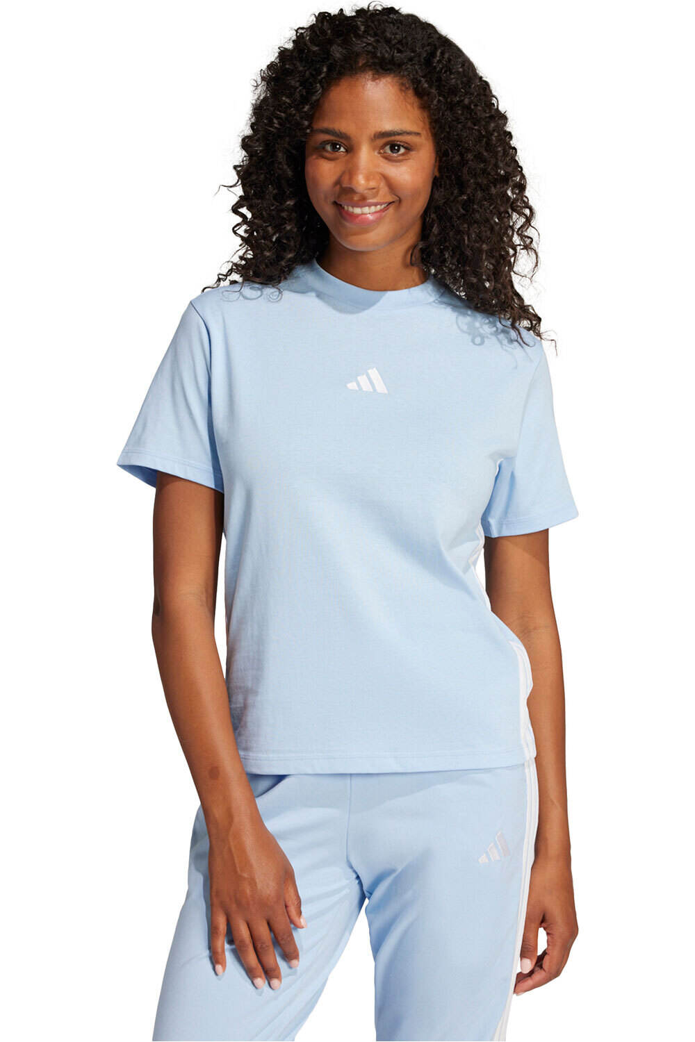 Essentials 3 stripes camiseta manga corta mujer Azul (XS)