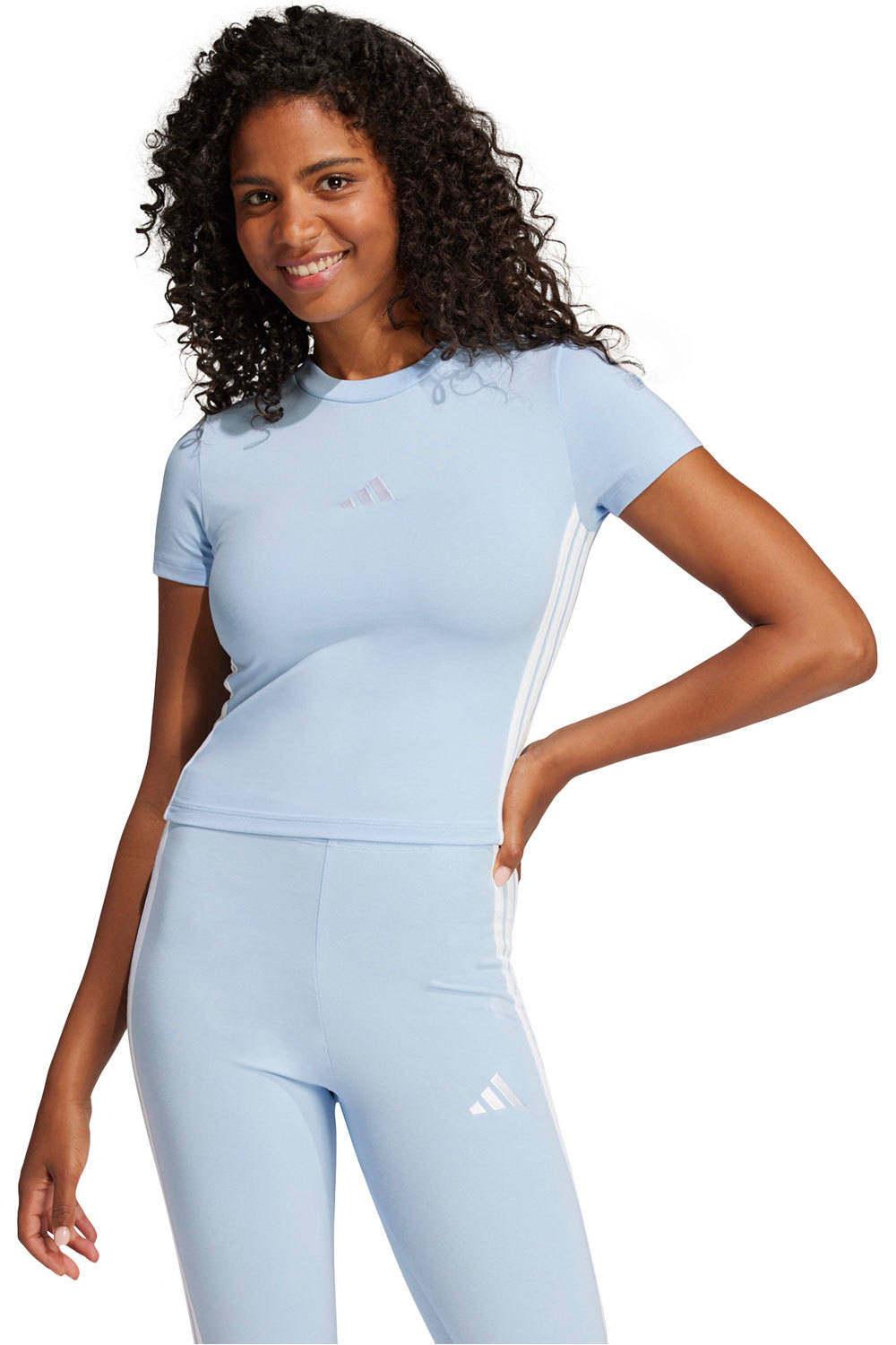 Adidas essentials 3 stripes camiseta manga corta mujer