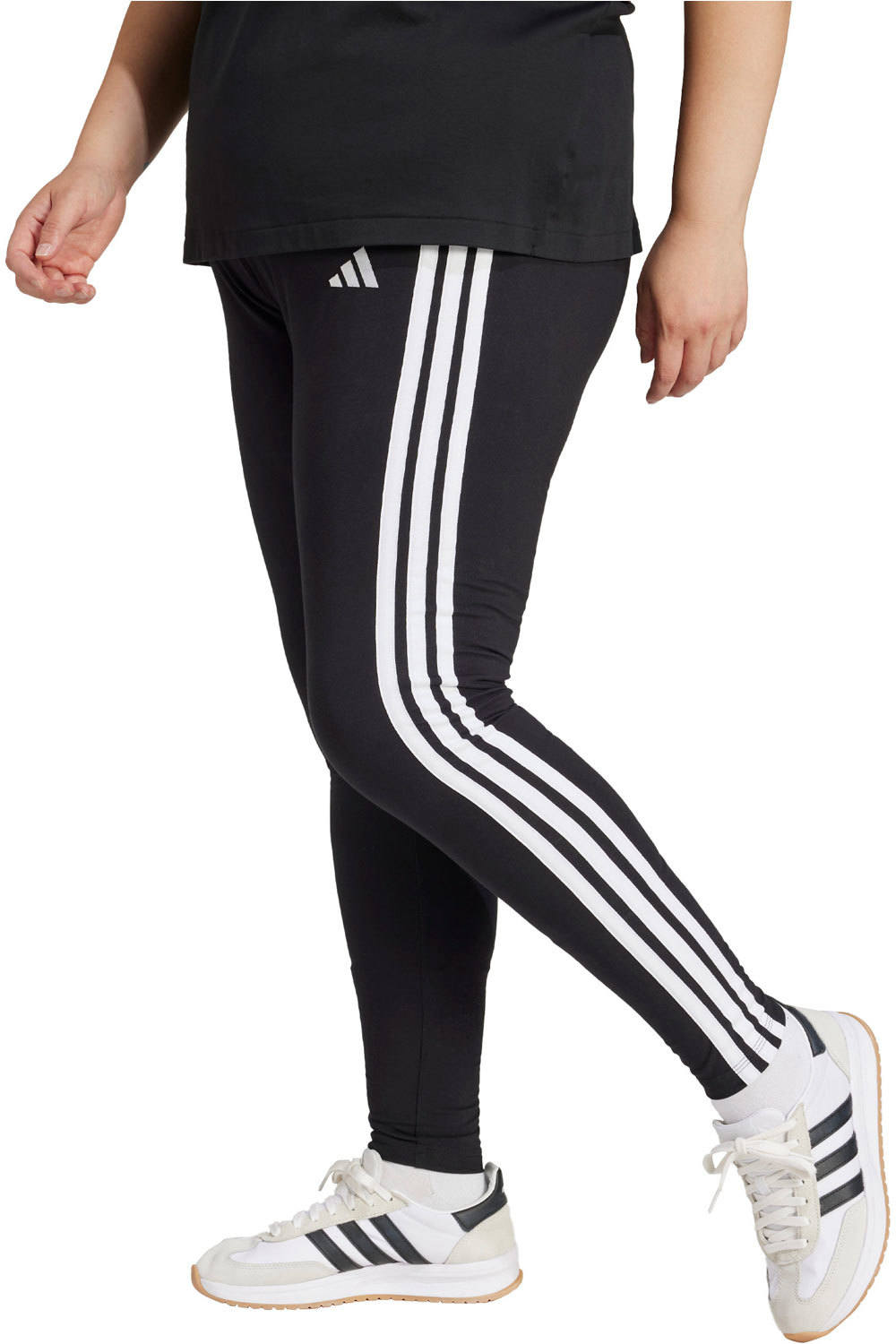 Essentials 3-stripes cotton pantalón mujer Negro (54-56)