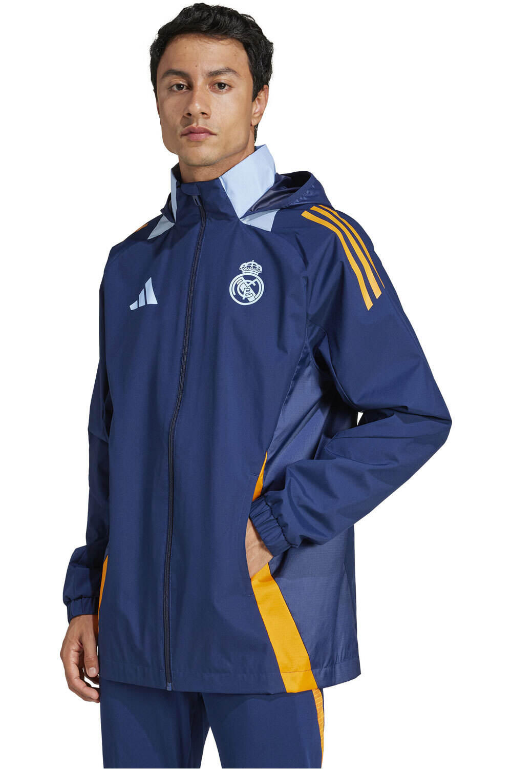 Real madrid 24/25 segunda equipacion chubasqueros y chaquetones entrenamiento fútbol Azul (XL)