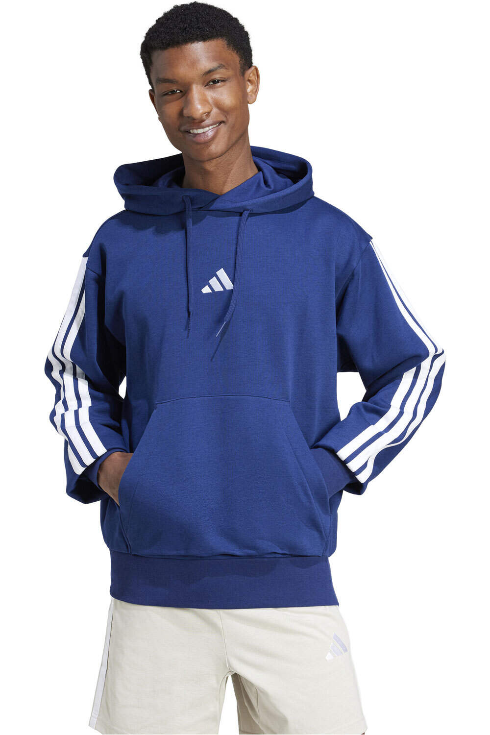 Essentials three stripes sudadera hombre Azul (M)
