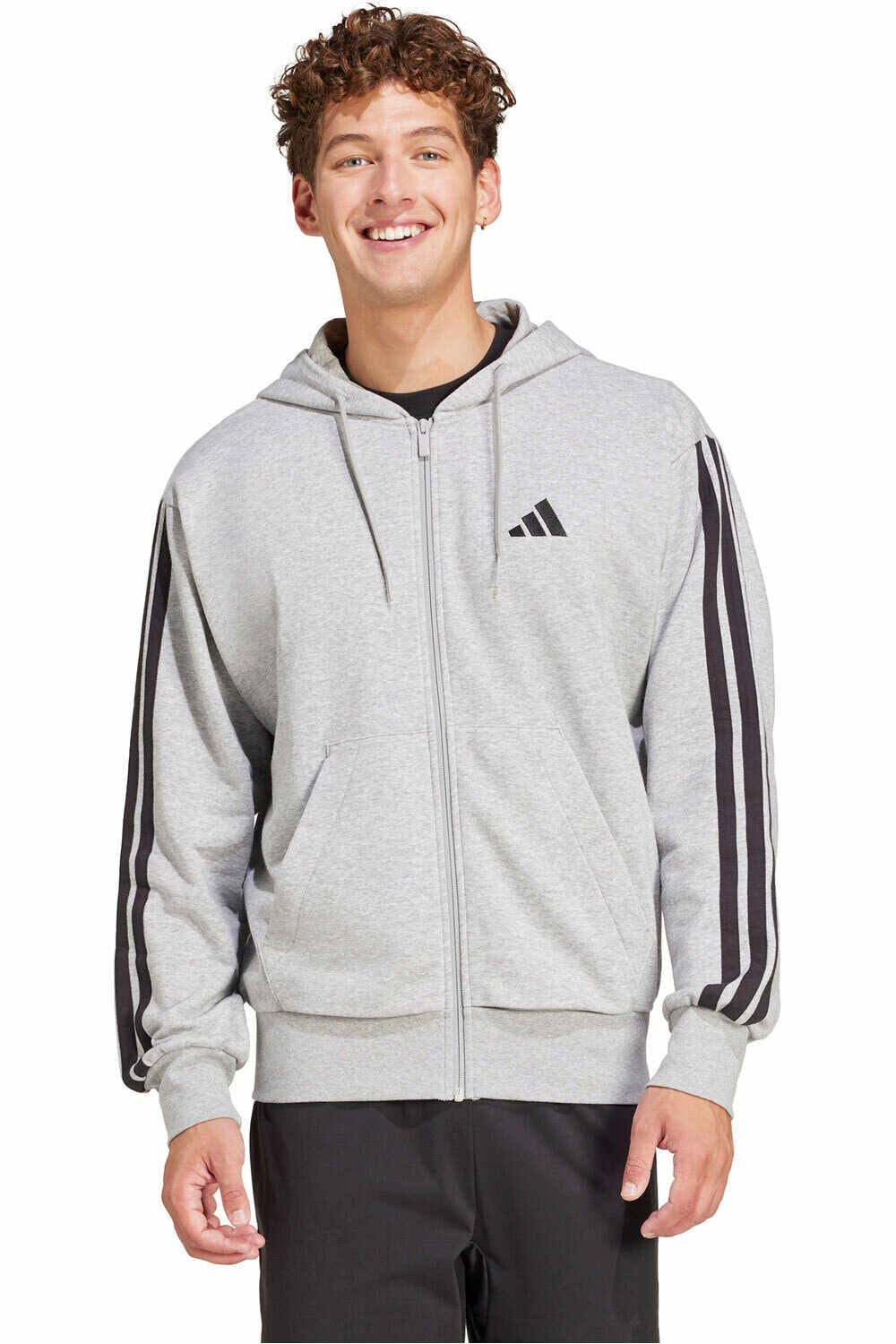 Essentials 3 stripes sudadera hombre Gris (M)