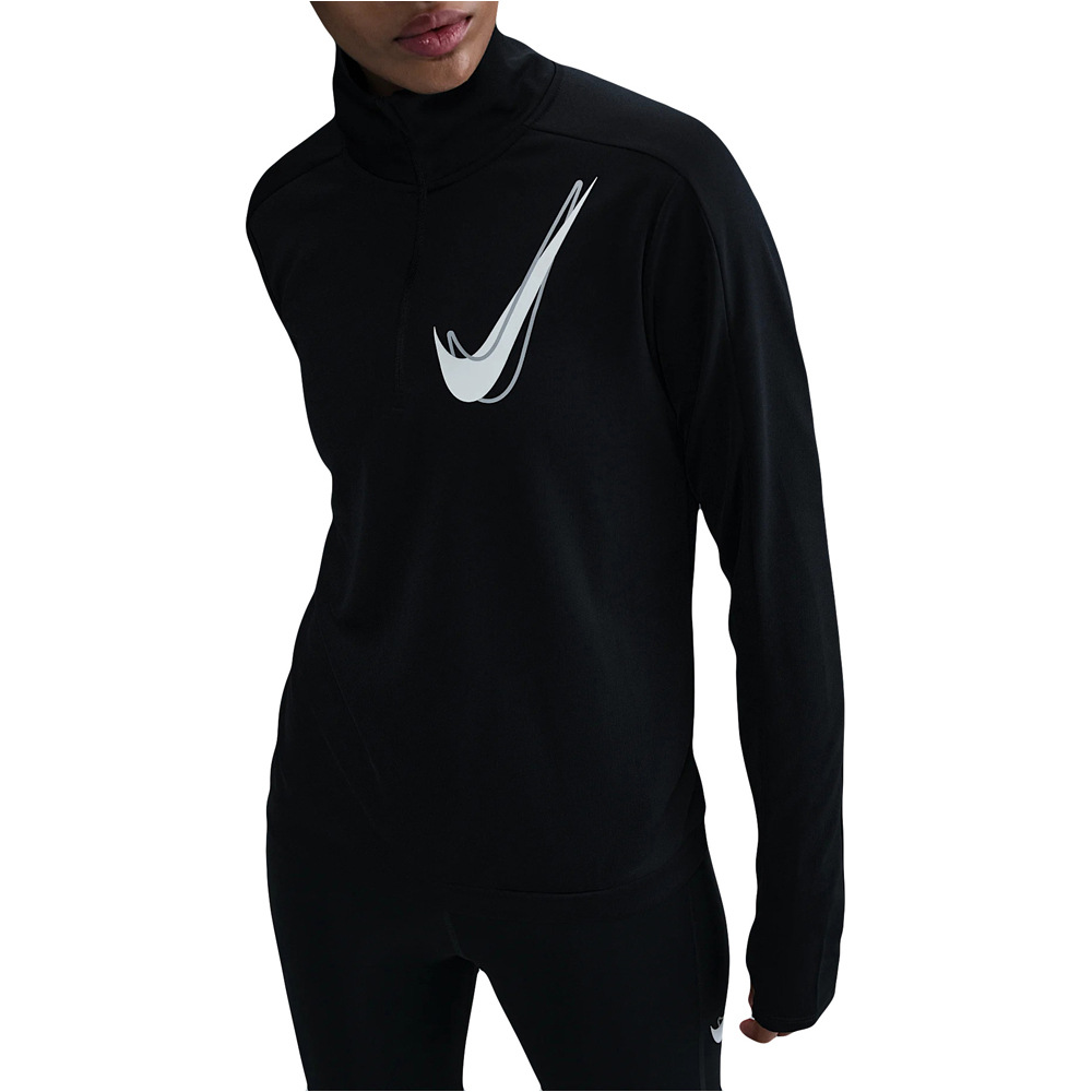 Dri-fit swoosh camiseta técnica manga larga mujer Negro (L)