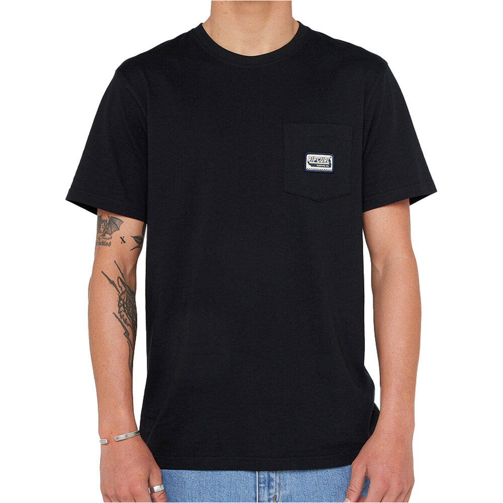 Sportline badge camiseta manga corta hombre Negro (L)