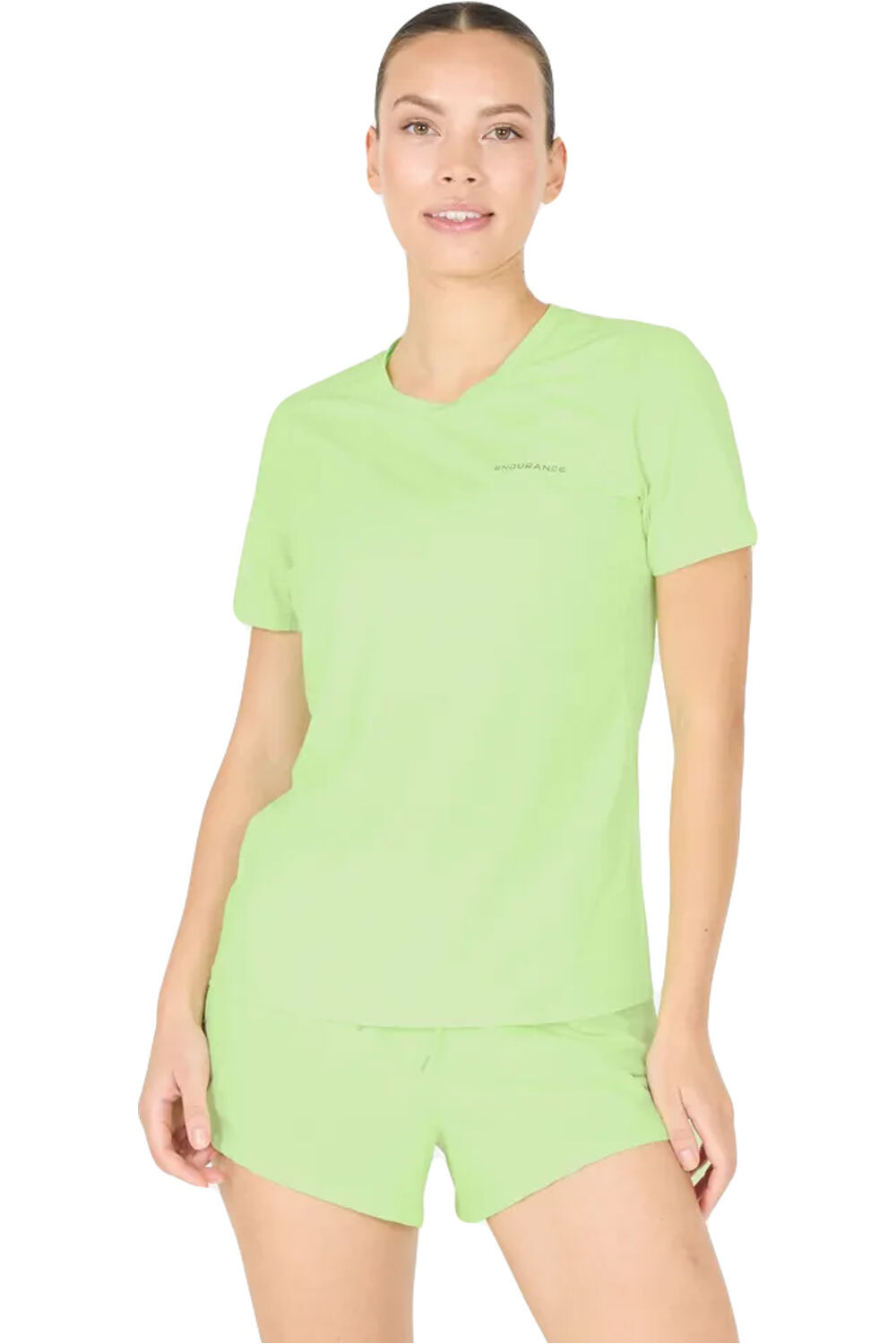 Nan camiseta entrenamiento manga corta mujer Verde (34)