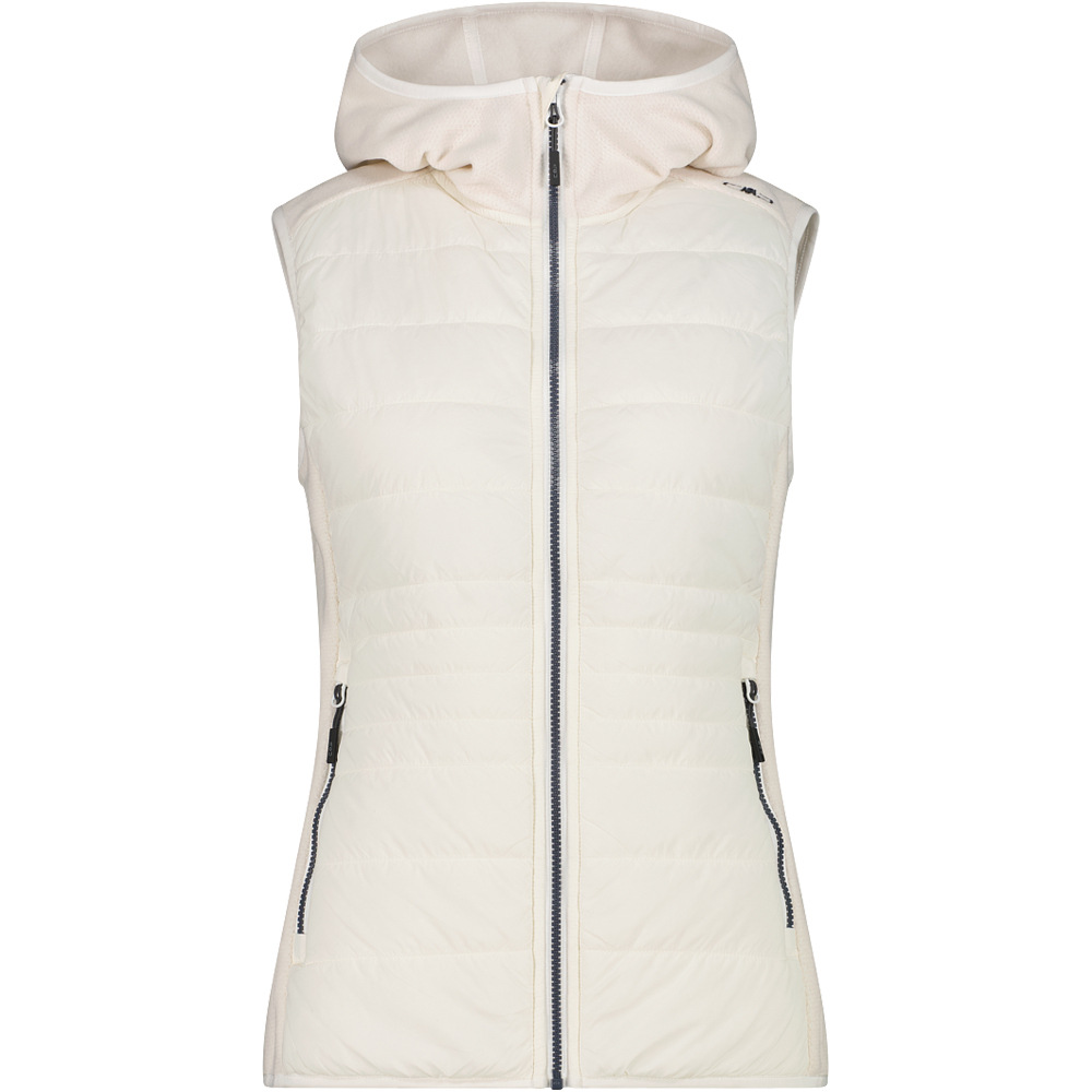Woman vest hybrid fix hood chaleco outdoor mujer Blanco (38)