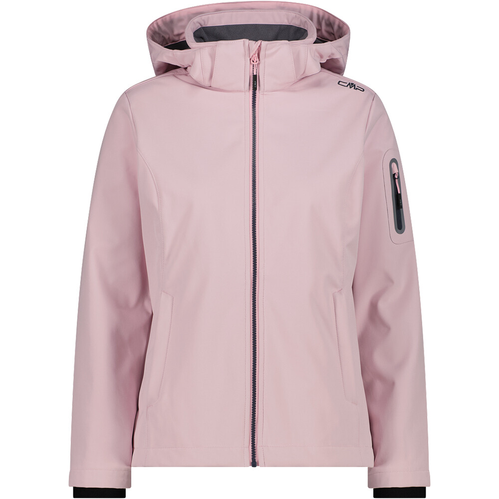Cmp woman jacket zip hood chaqueta softshell mujer · Rosa