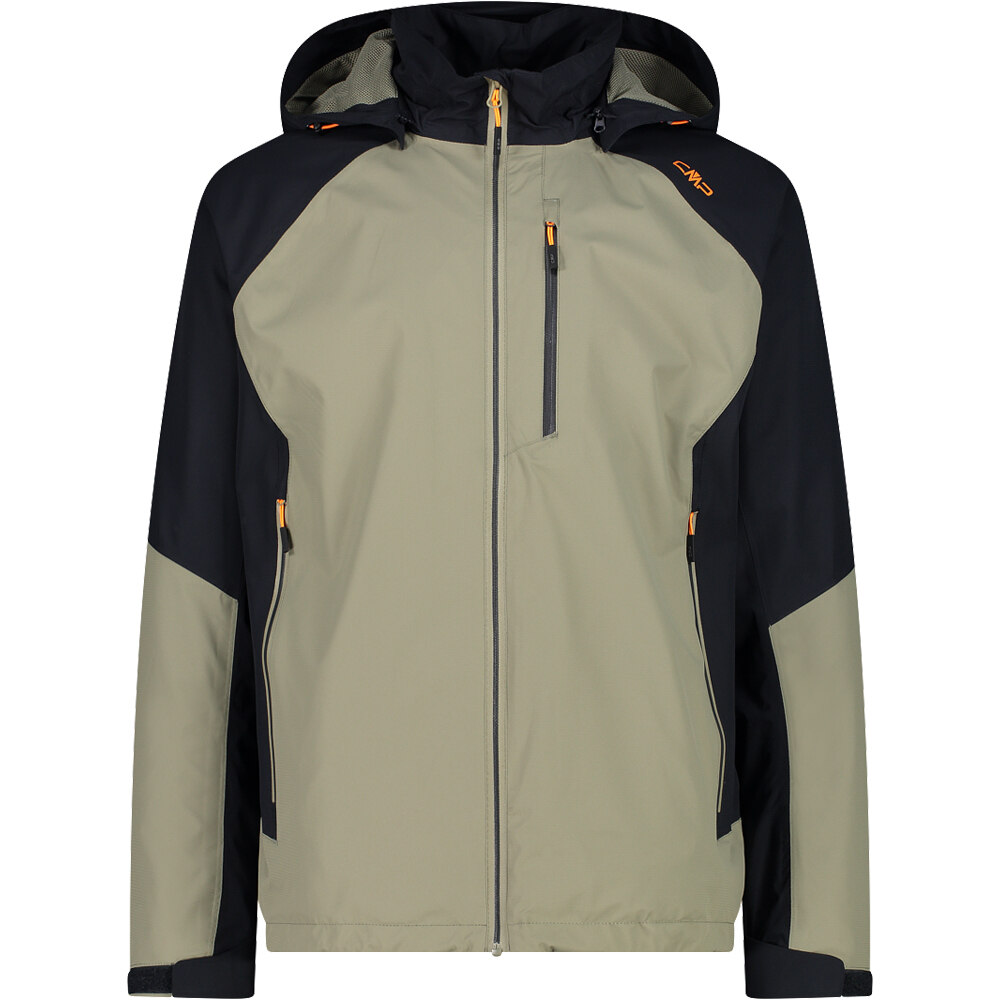 Man jacket zip hood chaqueta impermeable hombre Verde (58)