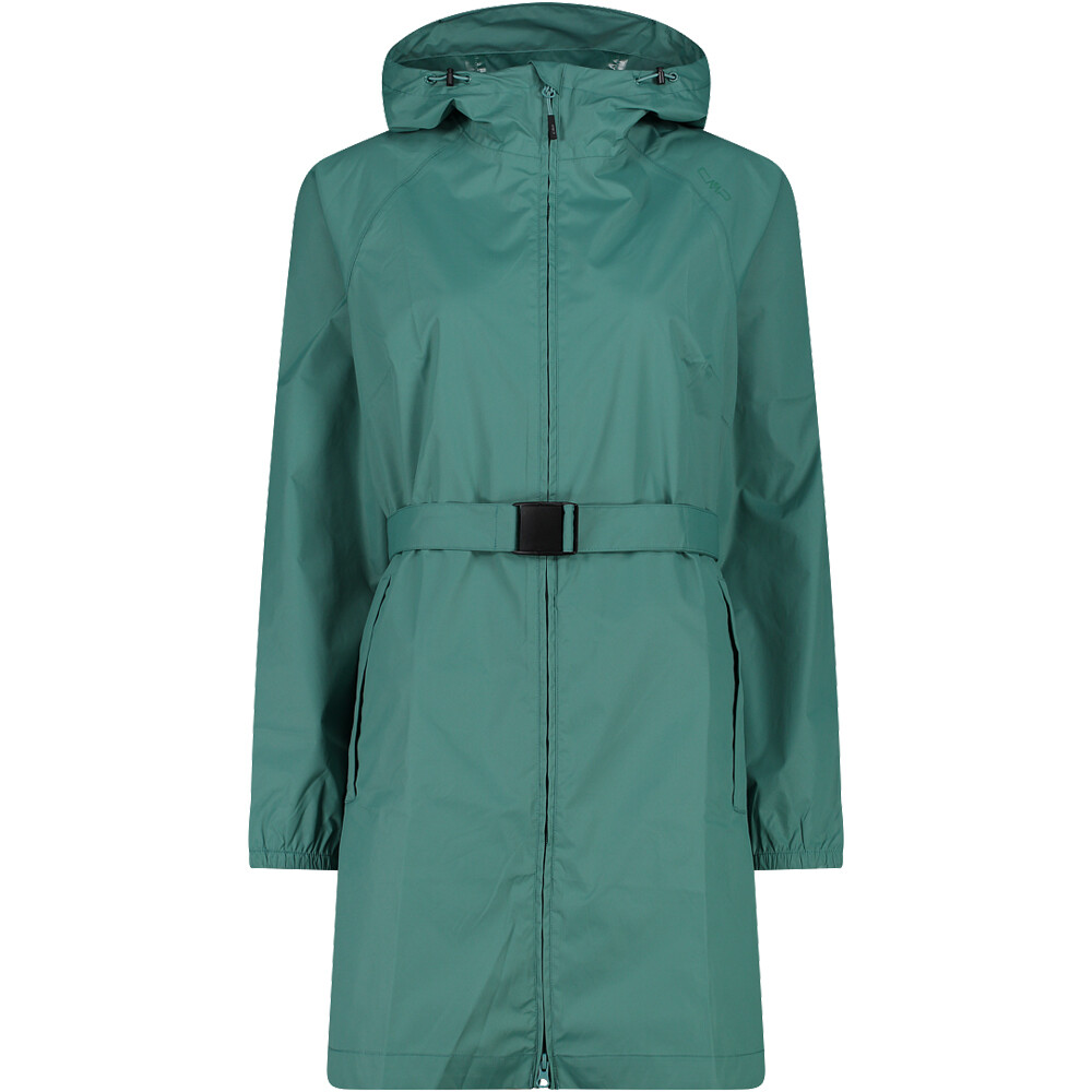 Woman coat rain fix hood chaqueta impermeable mujer Verde (38)