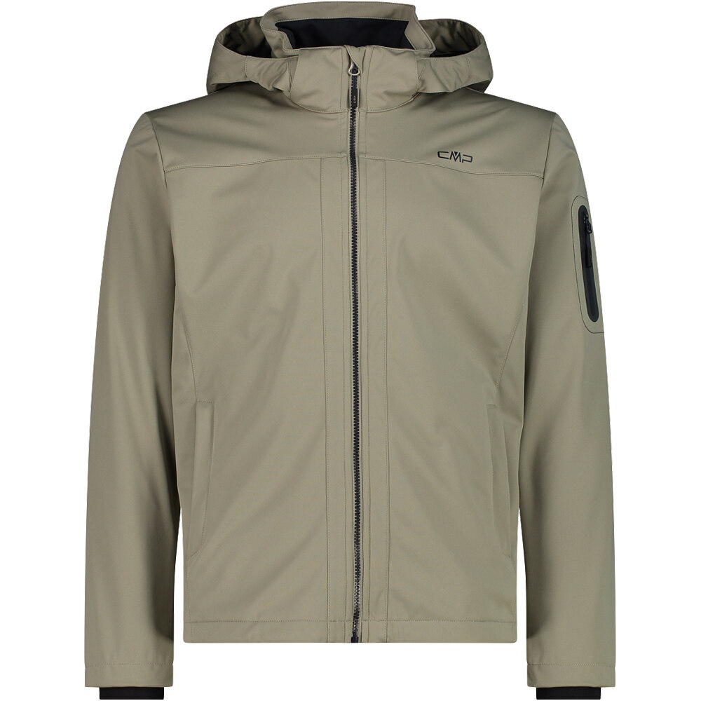 Man jacket zip hood chaqueta softshell hombre Verde (58)