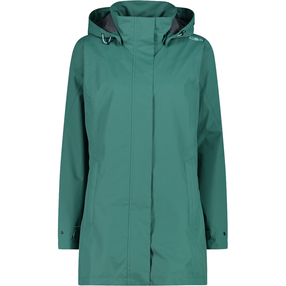 Woman jacket snaps hood chaqueta impermeable mujer Verde (42)