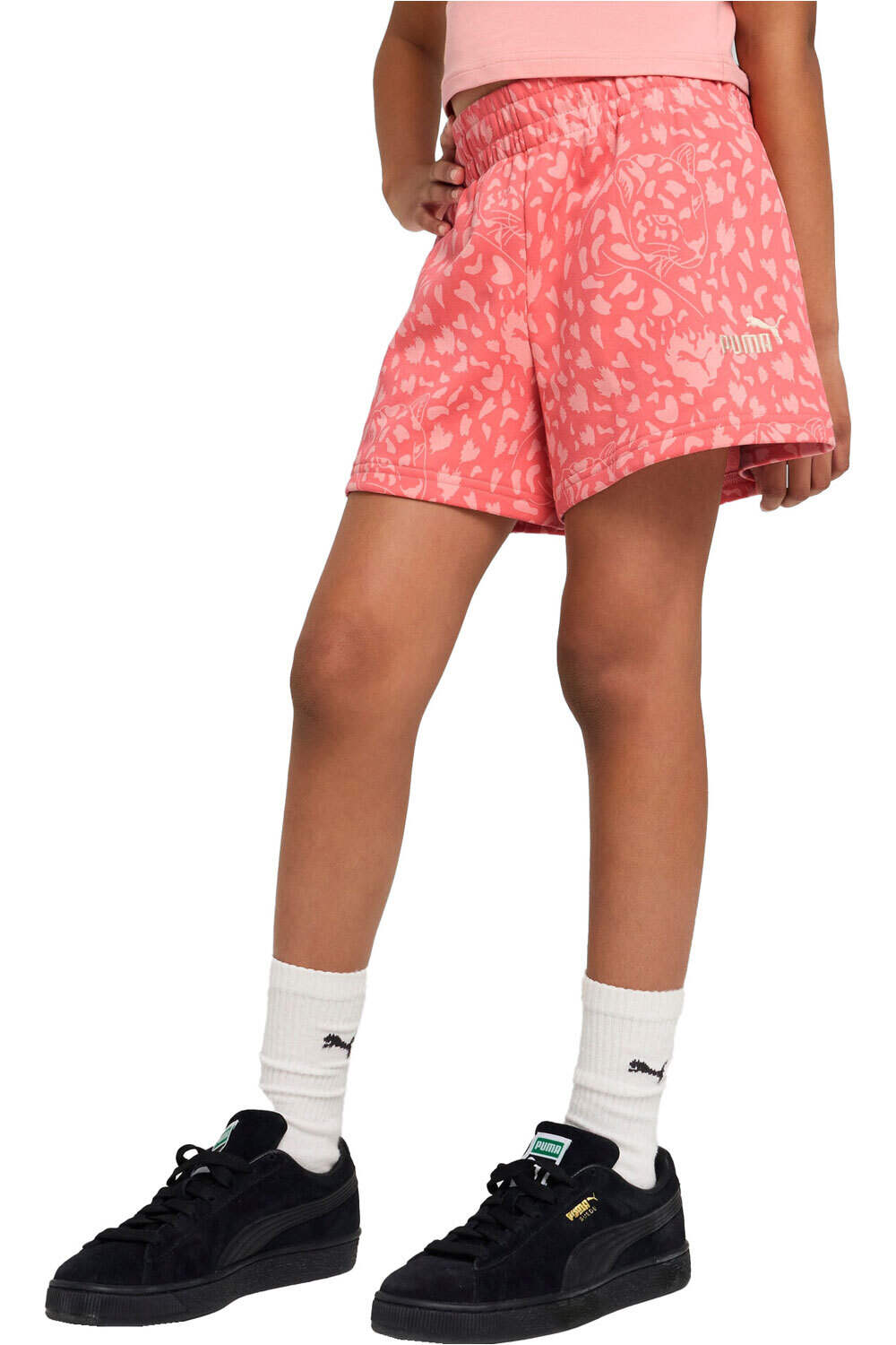 Puma flaming love all over print bermuda niña