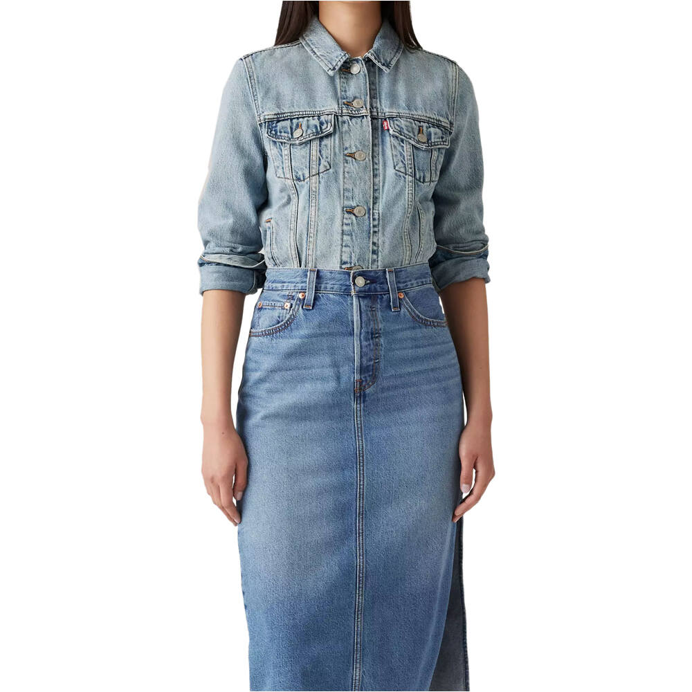Original trucker med chaquetas mujer Azul (M)