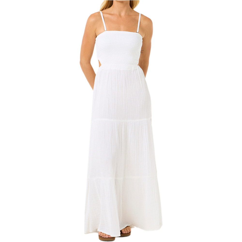 Premium surf maxi vestidos mujer Blanco (XS)