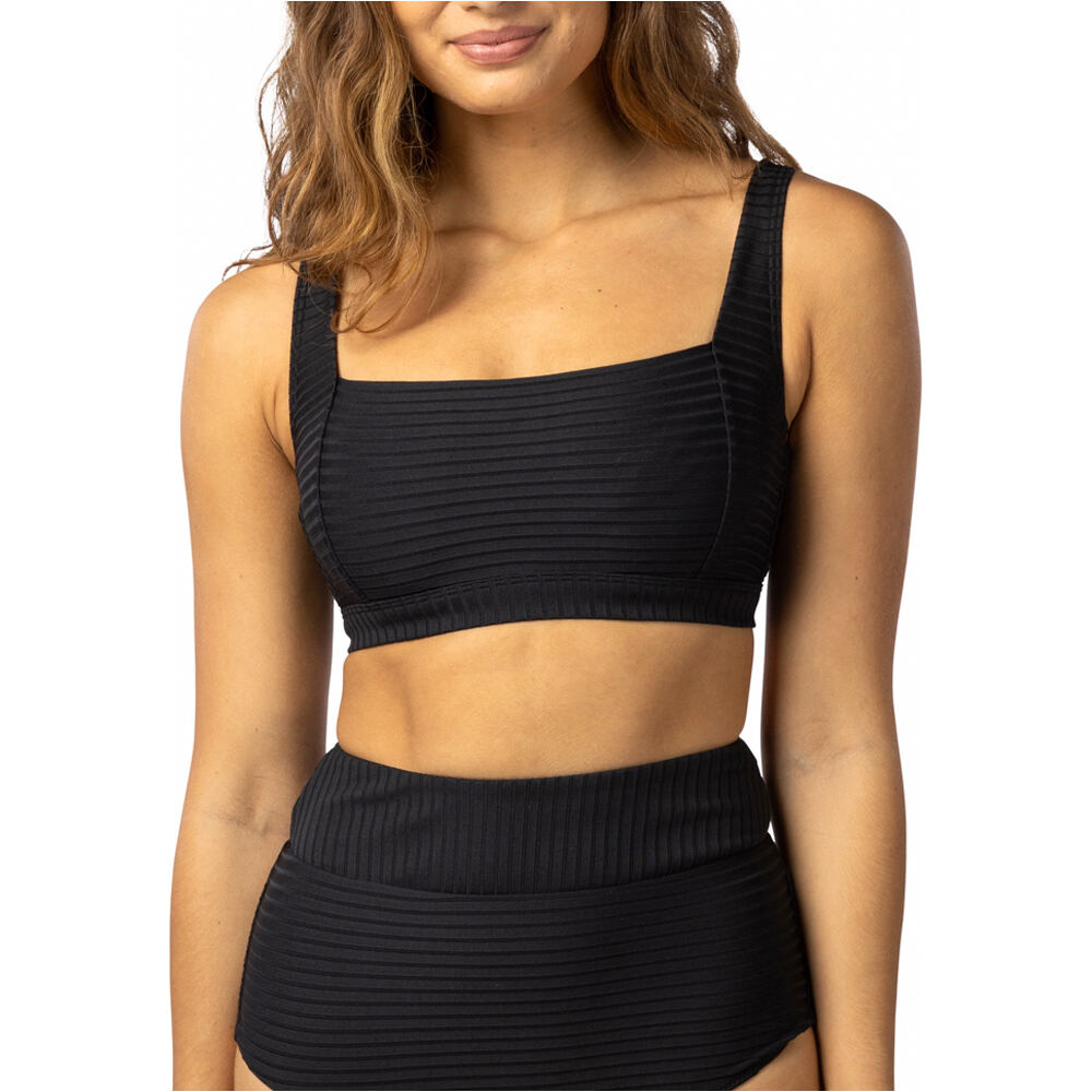 Premium surf d-dd crop parte de arriba bikini Negro (L)