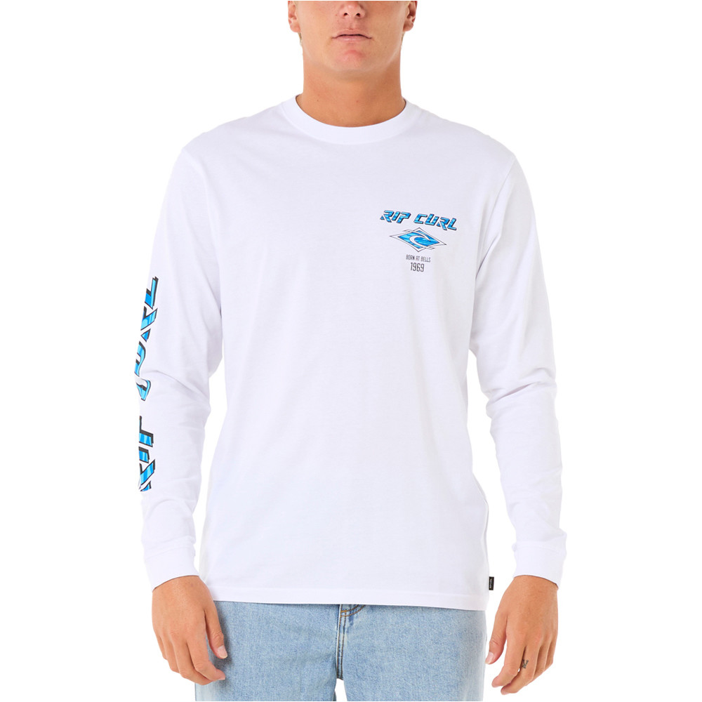 Fade out icon camiseta manga larga hombre Blanco (L)