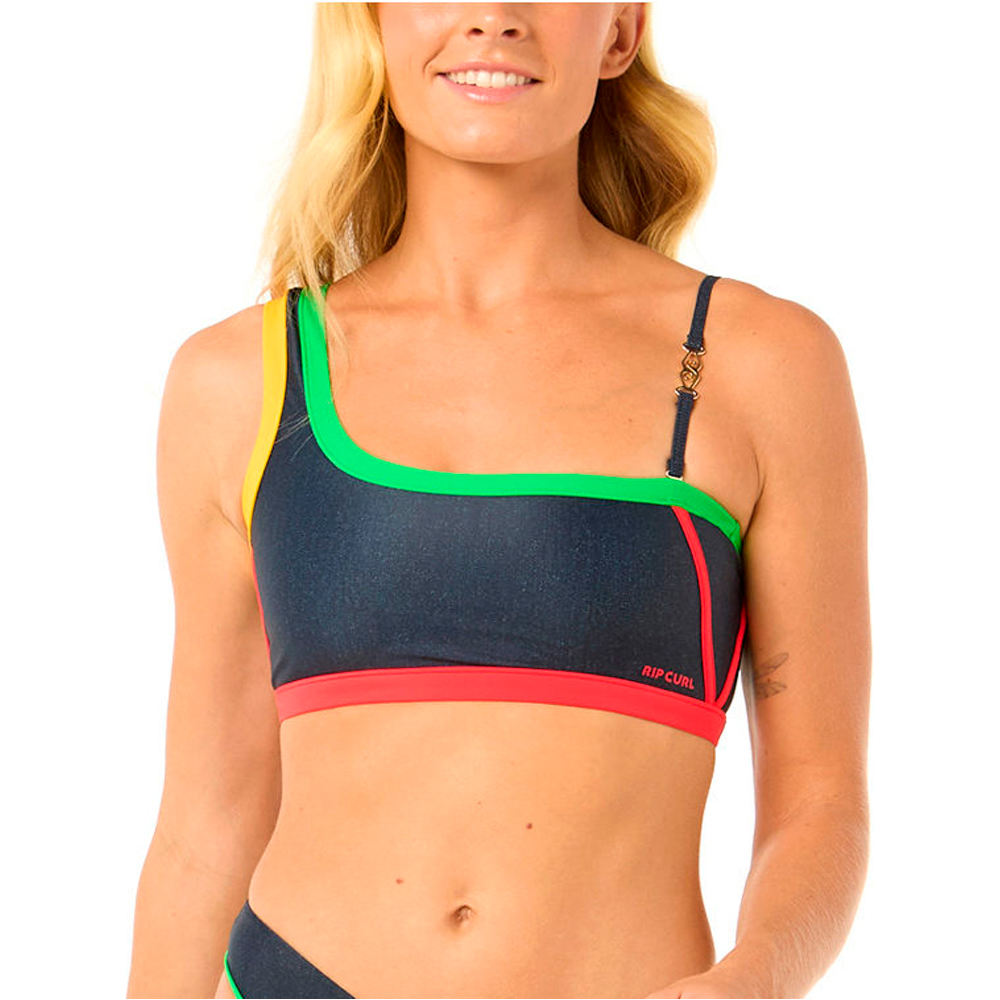 Gigi one shoulder top parte de arriba bikini Azul (S)