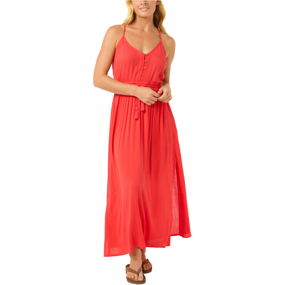 Classic surf maxi vestidos mujer Rojo (XS)