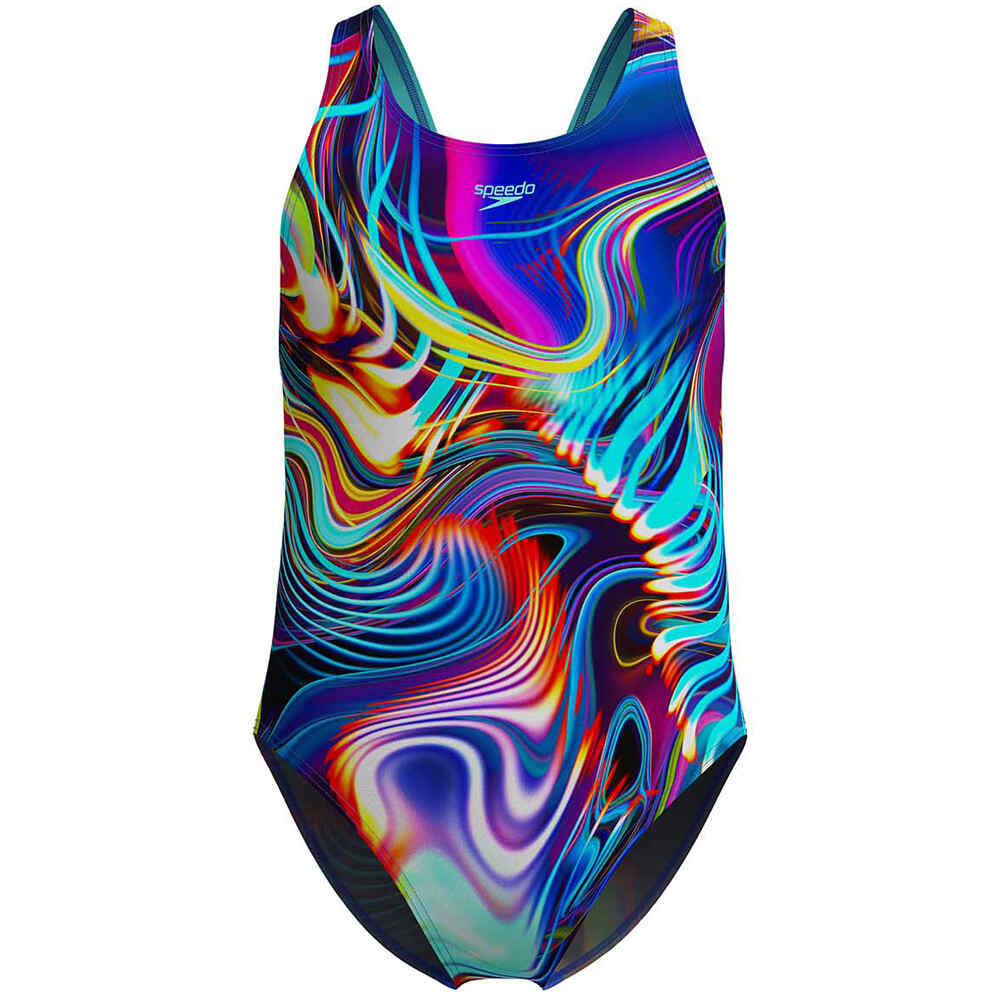 Digital allover leaderback bañador natación niña Azul (11-12)