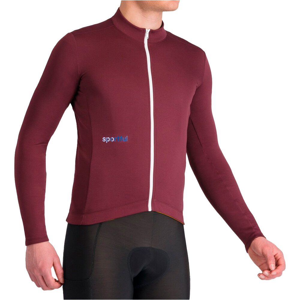 Classic thermal maillot manga larga hombre Granate (L)