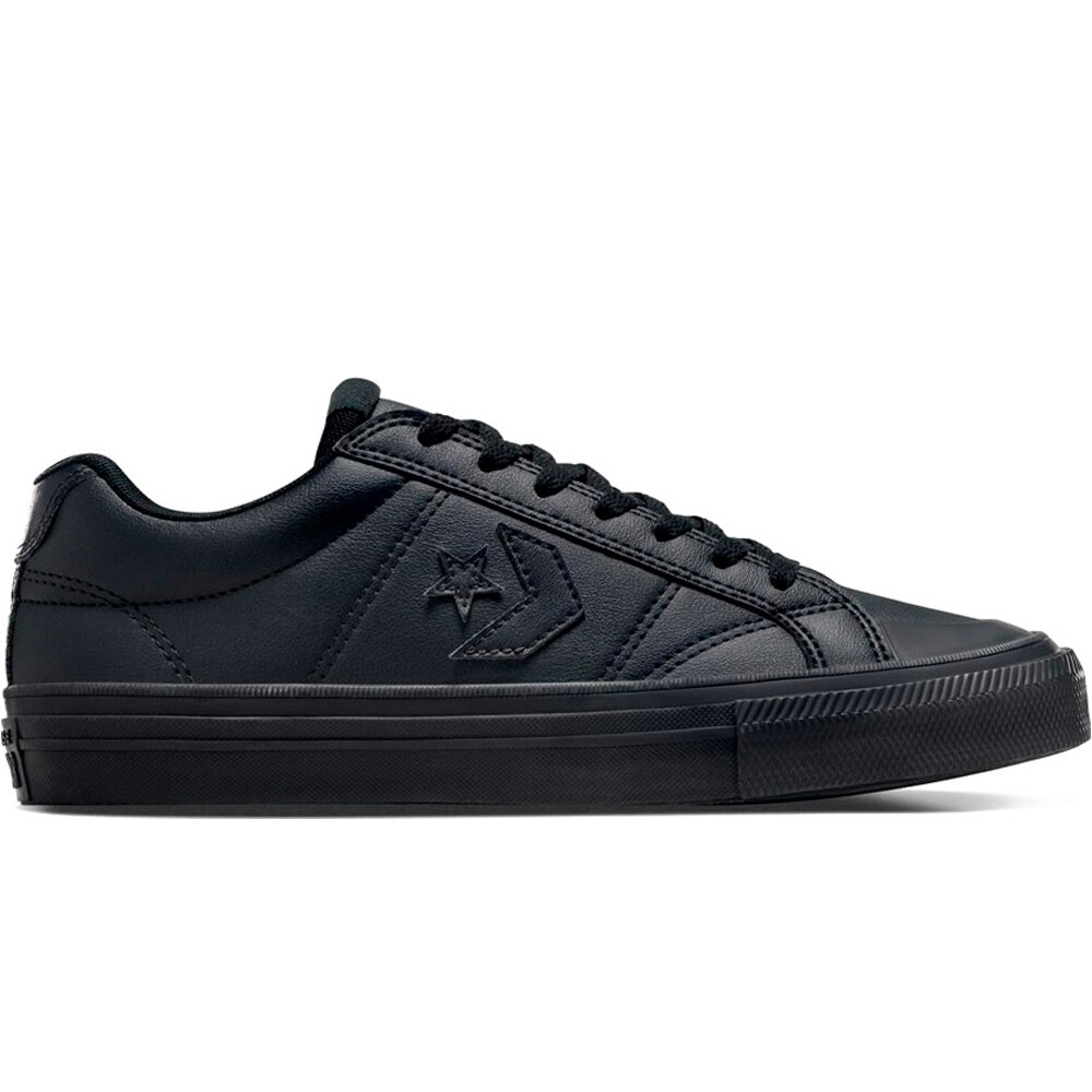 Sport casual leather zapatilla moda hombre Negro (43)
