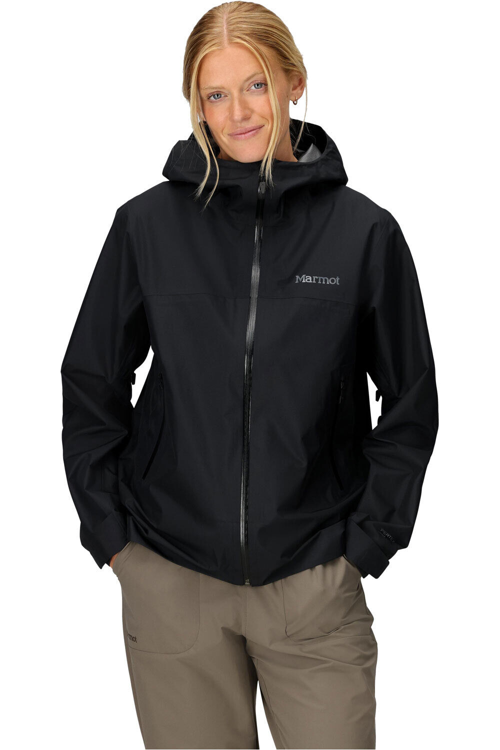 Minimalist pertex chaqueta impermeable mujer Negro