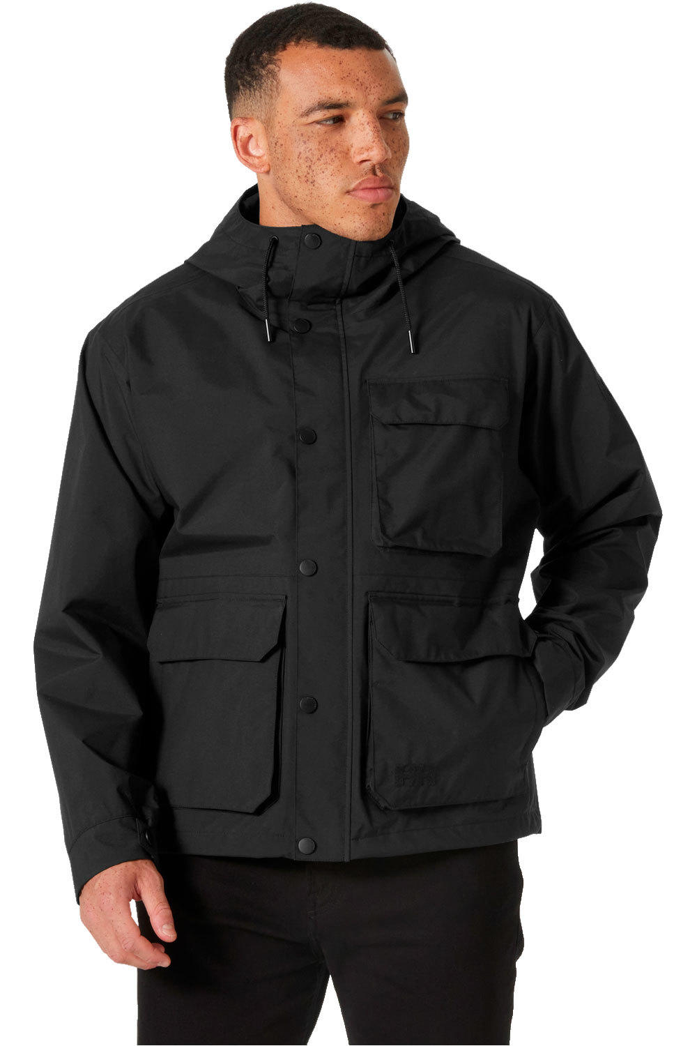 Escape utility rain chaqueta impermeable hombre Negro (L)
