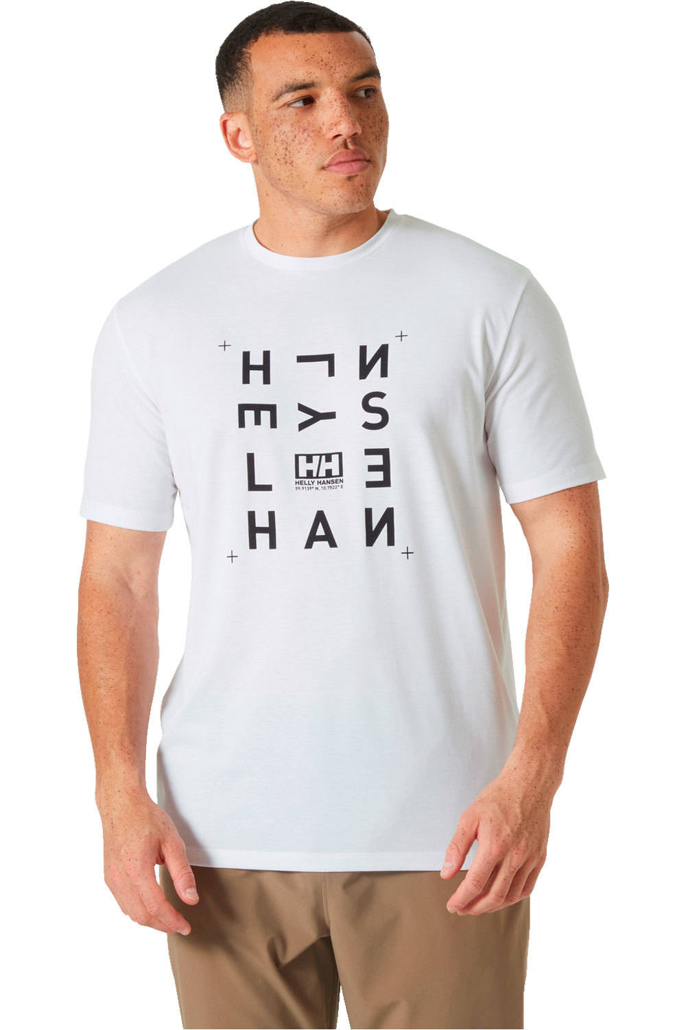 Skog graphic camiseta montaña manga corta hombre Blanco (XL)