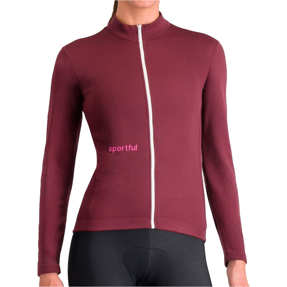 Classic thermal maillot manga larga mujer Granate (M)