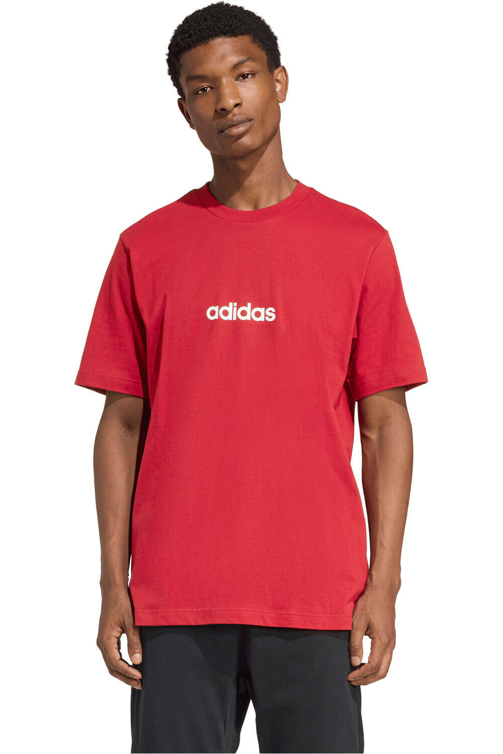 Essentials linear camiseta manga corta hombre Granate (S)