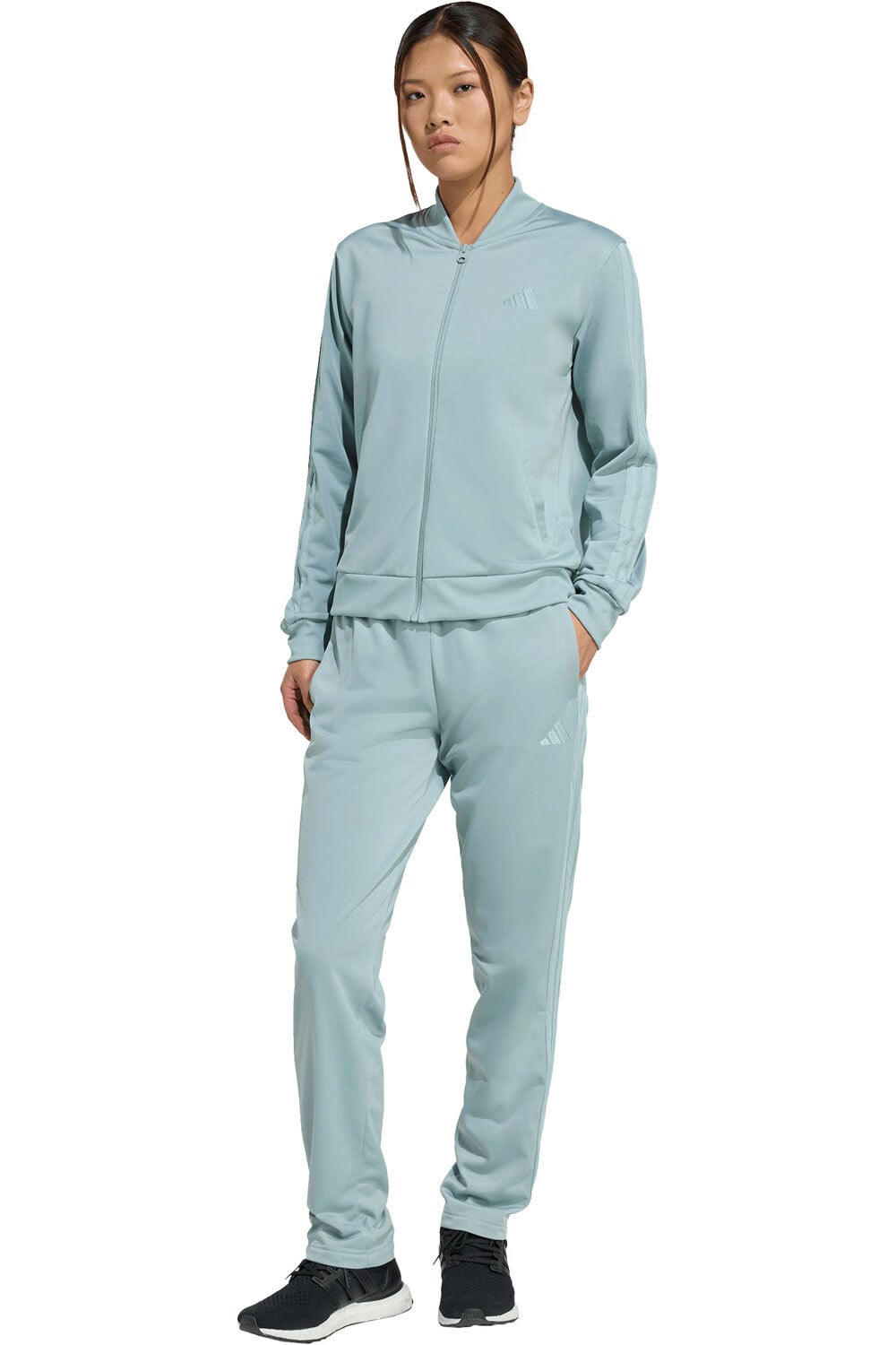 Adidas Mujer Verde Essentials 3 Stripes Chándal M