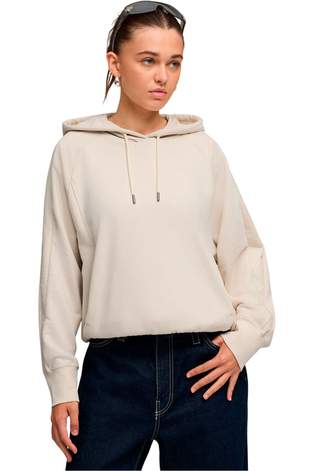 Her oversized sudadera mujer Beige (L)