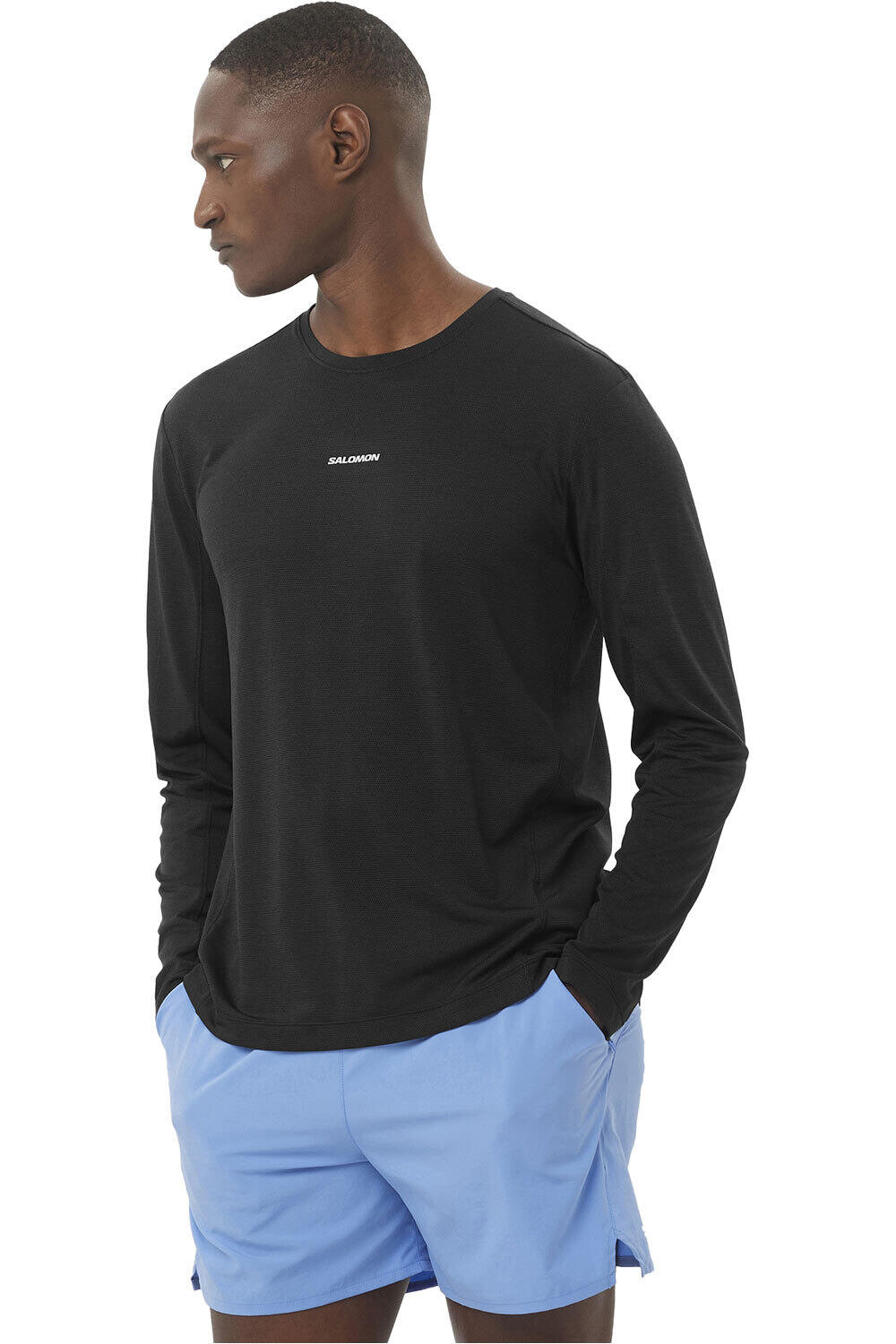 Shkout core camisetas trail running manga larga hombre Negro (XL)