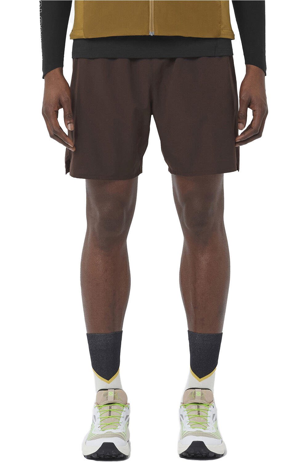 Shkout c 2in1 pantalón running hombre Marron (L)