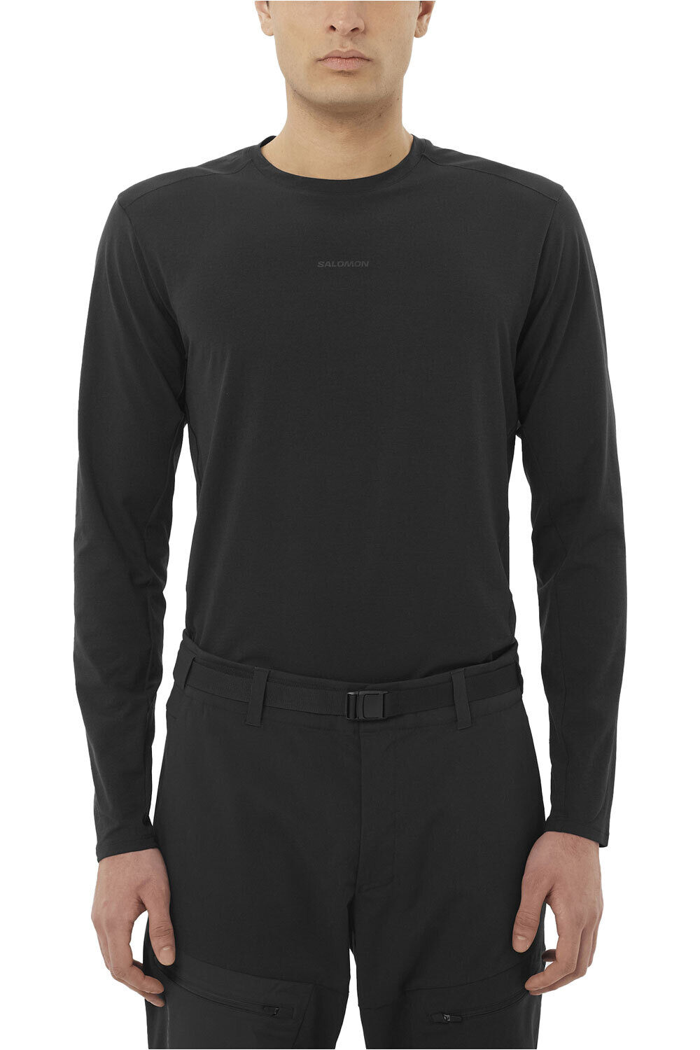 Trackline camiseta montaña manga larga hombre Negro