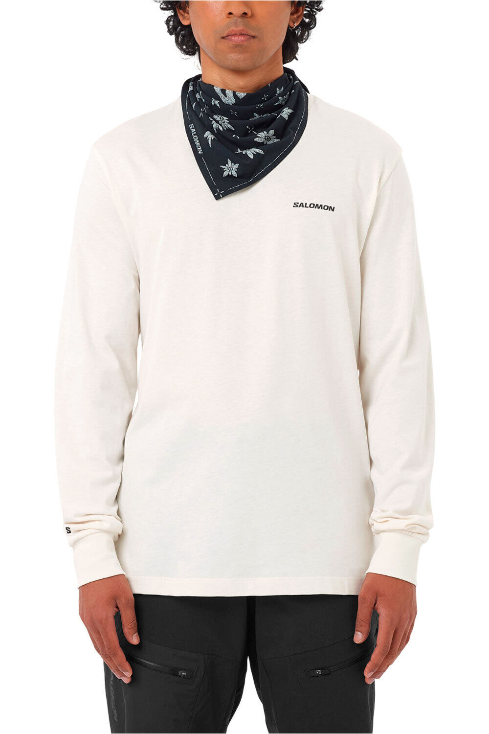Chest logo camiseta montaña manga larga hombre Blanco (XXL)