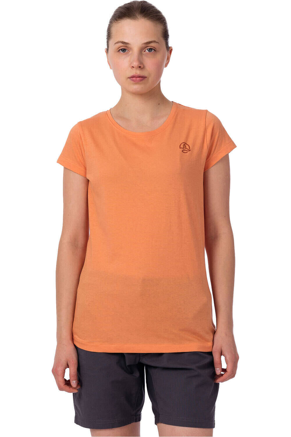 Mera camiseta montaña manga corta mujer Naranja (XL)