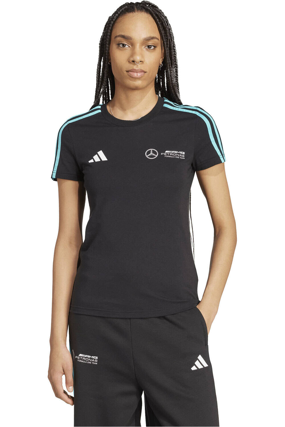 Mercedes amg petronas f1 team dna camiseta manga corta mujer Negro (S)