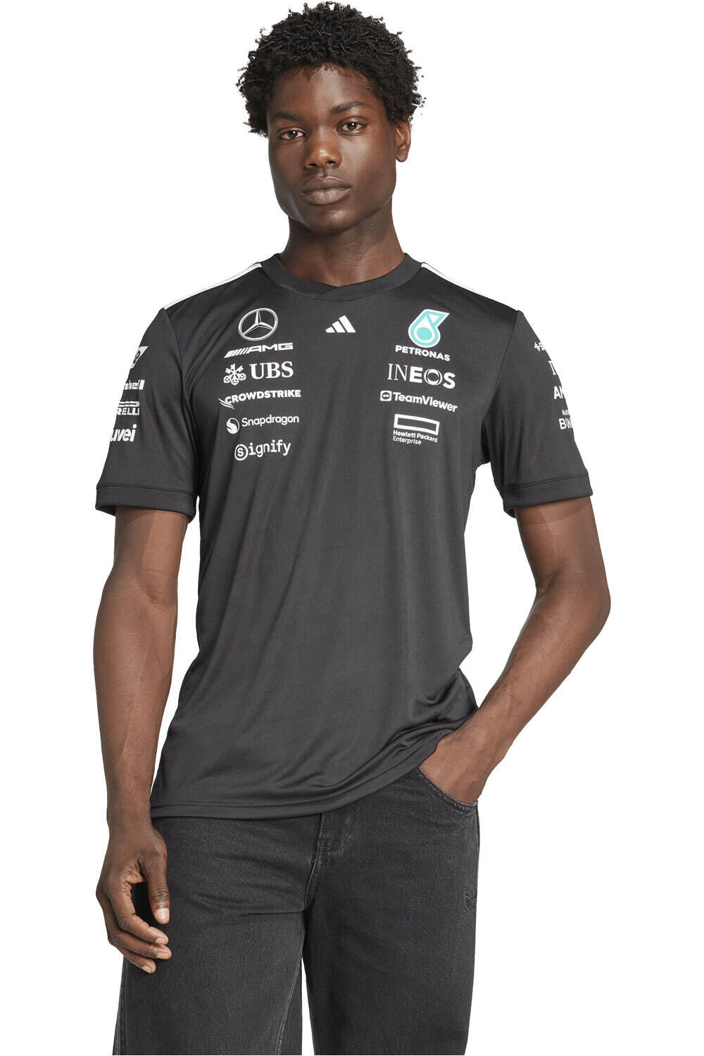 Mercedes amg petronas f1 team camiseta manga corta hombre Negro (L)