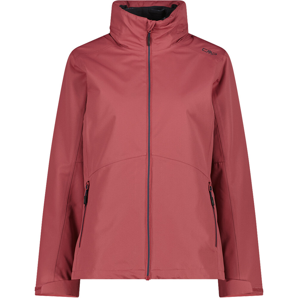 Woman jacket fix hood detachble innjacket chaqueta impermeable mujer Rosa (42)